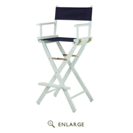 Casual Home 230-01-021-10 30 in. Directors Chair White Frame with Navy Blue Canvas 230-01/021-10
